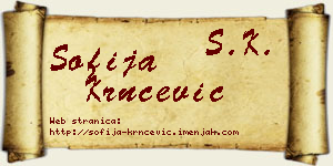 Sofija Krnčević vizit kartica